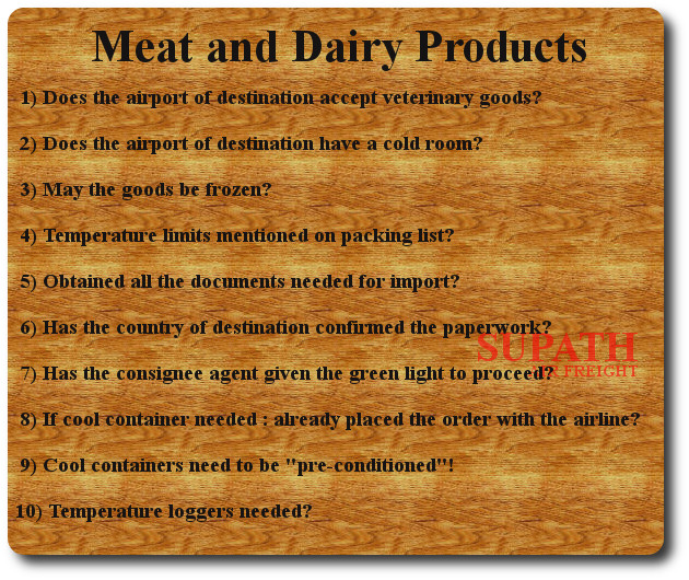 common documents used in international trade - meat and dairy products checklist